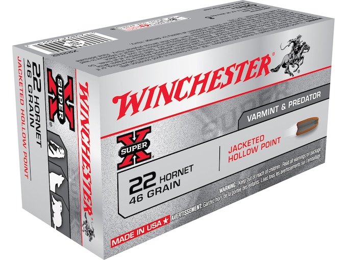 Buy Winchester Super X 22 Hornet Ammo 46 Grain Jacketed Hollow Point  200 rounds